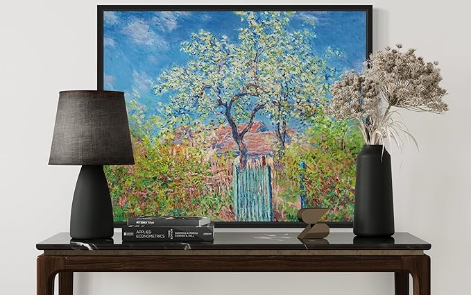 Poirier En Fleurs Claude Monet Wall Art Print Poster, Impressionist Painting Wall Art Wall Decor, for Bedroom and Living room Bathroom Decor 115 (Poirier En Fleurs, 8 x 10 inches, Black Frame)