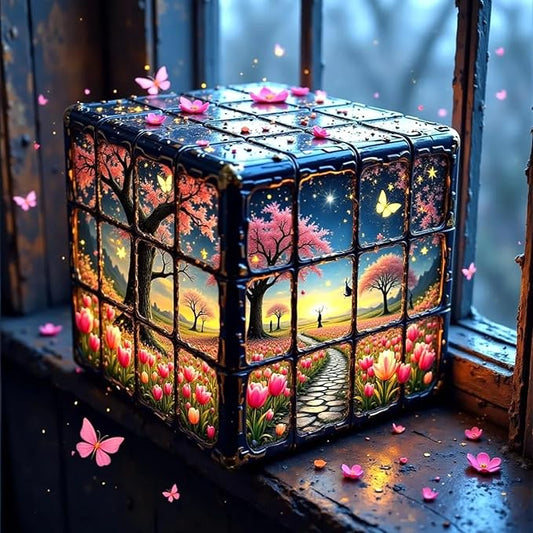 Flower Butterfly Tree Diamond Painting Kits for Adults, 5D Diamond Art Kits for Adults Beginners, DIY Full Round Drill Diamond Dot Painting Gem Art Kits for Adult, Home Wall Decor 13.8x13.8 Inch