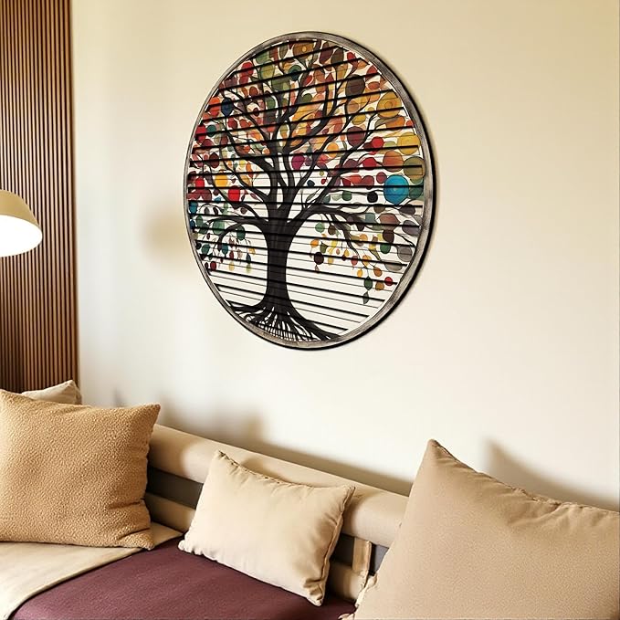 Tree Of Life, Carved Wood Wall Art, 3D Wall Decor, Home Decor, Housewarming Gift, Wall Hangings, Round Wall Art, Wooden Wall Decor,Home Art, Home Decor