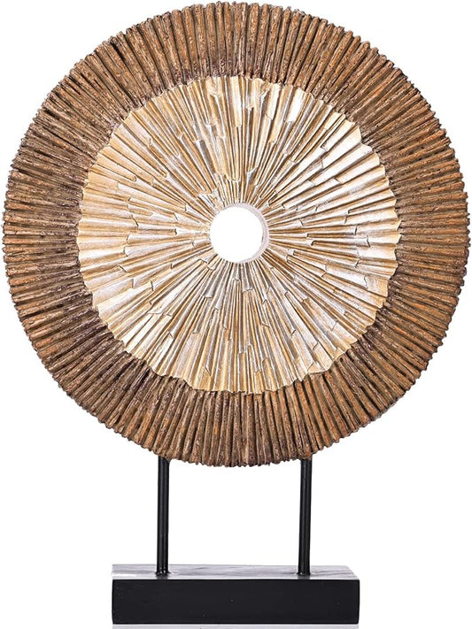 XMGZQ Wood Color Minimalist Round Statue Above Cabinet Decor Kitchen,Modern Decorative Sculpture Home Decorations for Living Room Coffee Table,Shelf Decor Items,Center Pieces Decoration for Table