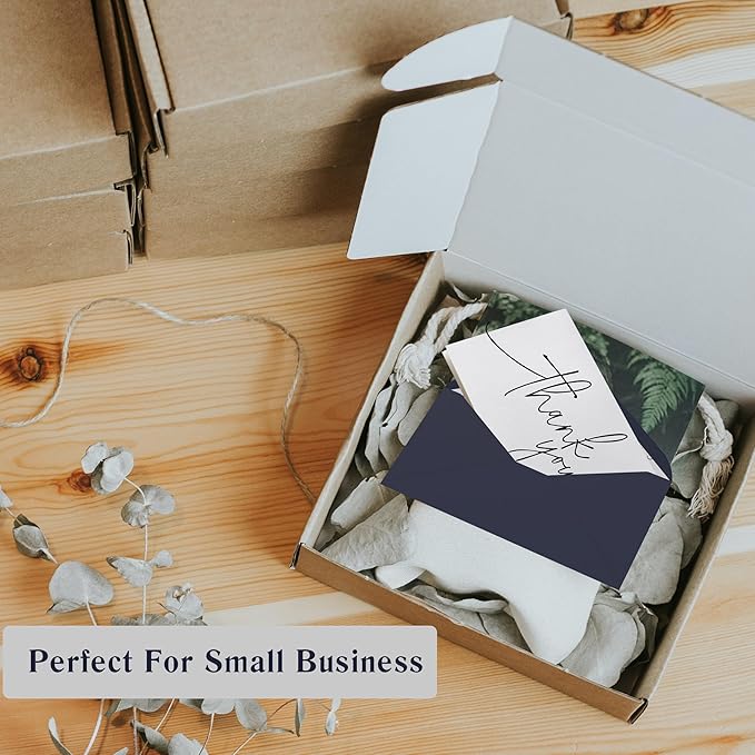 Goefun Thank You Cards with Envelopes 144 Pack Bulk 4×6 Navy Blue Blank Thank You Notes, Unique Designs for Small Business, Funeral, Wedding, Baby Shower Boy and Graduation