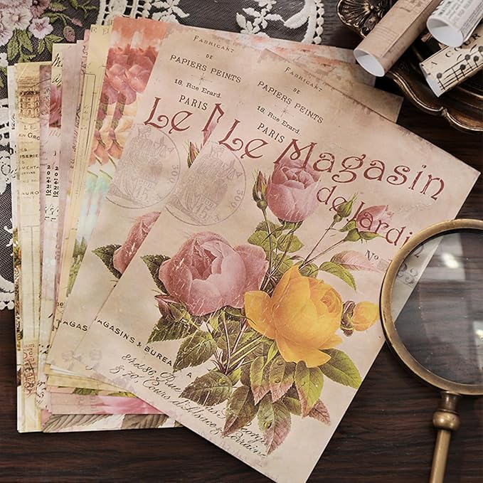 180 Sheets Collage Material Vintage DIY Scrapbook Paper Journaling Scrapbooking Supplies for Notebook Decor Cottagecore Picture Frames DIY Bullet Journal Artwork Art Collage