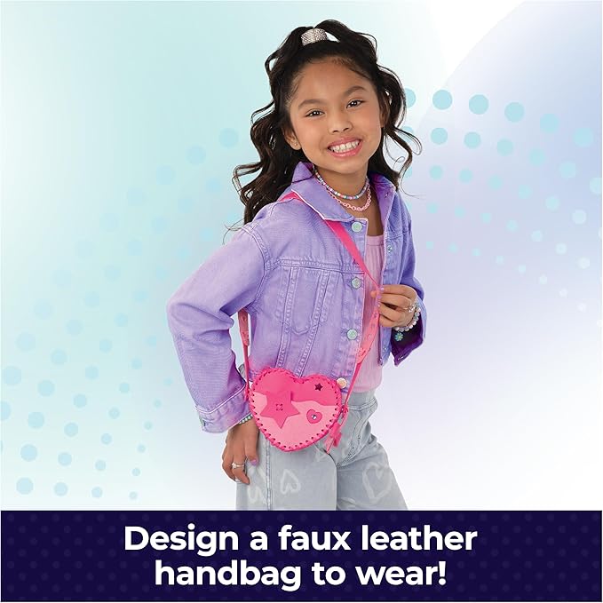 Cool Maker, Sweetheart Handbag Kit, Design a Faux Leather Shoulder Bag, Arts and Crafts Kit, Kids Toys for Girls Ages 6 and up