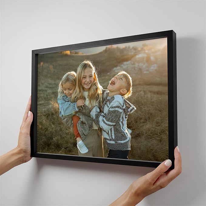 Mixtiles Official Custom Photo Tiles - Magnetic Wall Frames - Adhesive Sticker, no Nails - Personalized Printed Photos - Various Sizes and Frames - 16x12-1-Tile - Normal Black