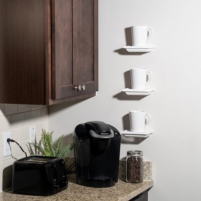 Small Shelves Set of 3 | 6 in x 4 in | Decorative Mini Shelves| Wall Mounted Shelves for Bathroom, Living Room, Kitchen, Bedroom, and Office