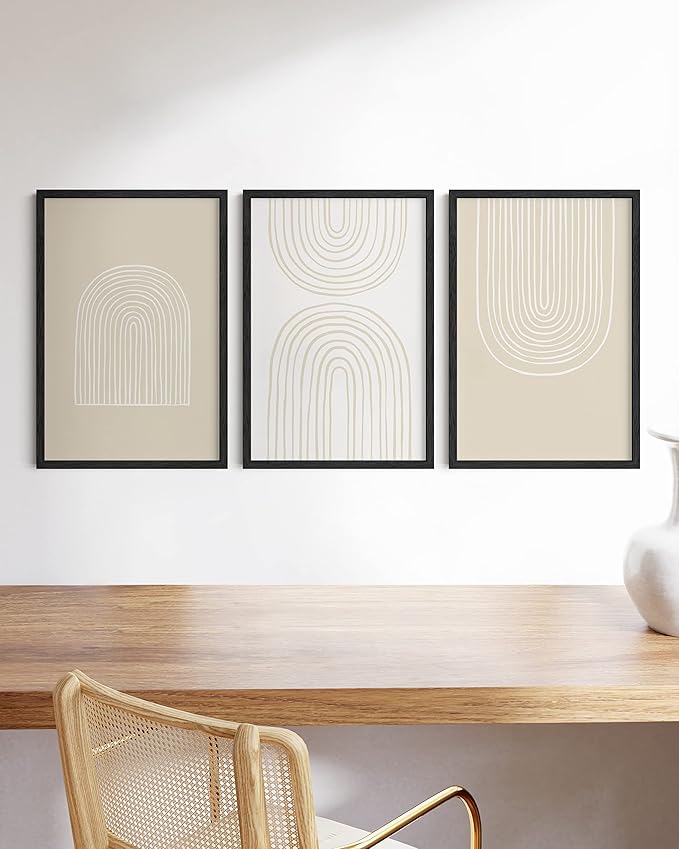 HAUS AND HUES 16x24 Black Oak Frame Set of 3 - Large Wooden Poster Display Pack