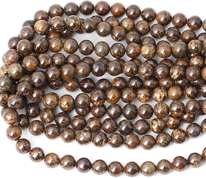 35PCS 10mm Natural Bronzite Gemstone Round Loose Beads for Jewelry Making DIY Handmade 1 Strand 15"