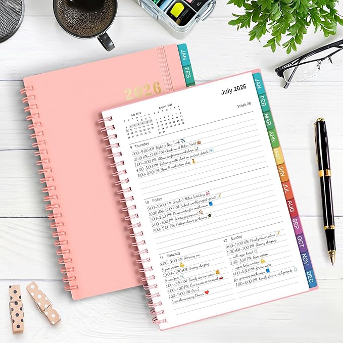 2026 Planner – 2026 Planner Weekly and Monthly: Jan. 2026 - Dec. 2026, 8.5" x 11", 2026 Calendar Planner with Monthly Tabs, Flexible Cover, Thick Paper, Inner Pocket for School Office Supplies
