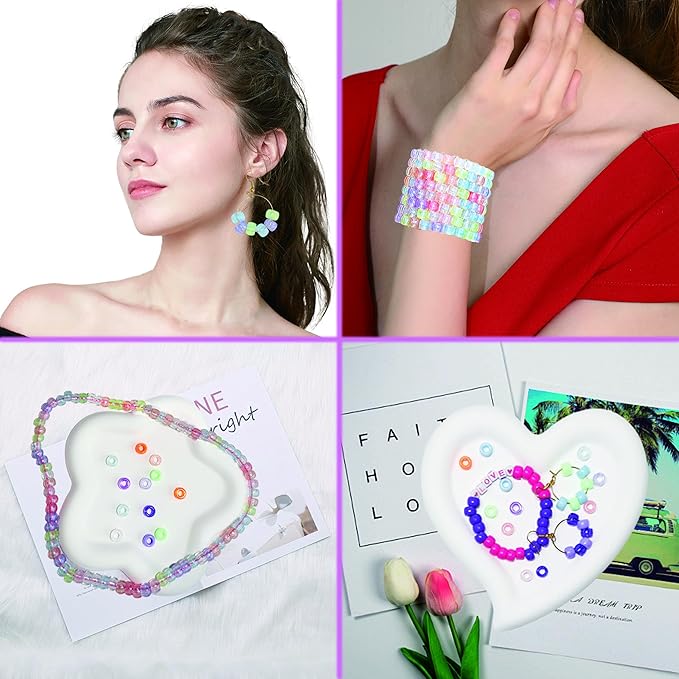 LIS HEGENSA 28 Color DIY Crafts Gifts for Girls Beading Kits, 1200PCS Pony Beads Bracelet Making Kits with Decorative Beads and Charms, Craft Supplies for Children, Adults, Girls