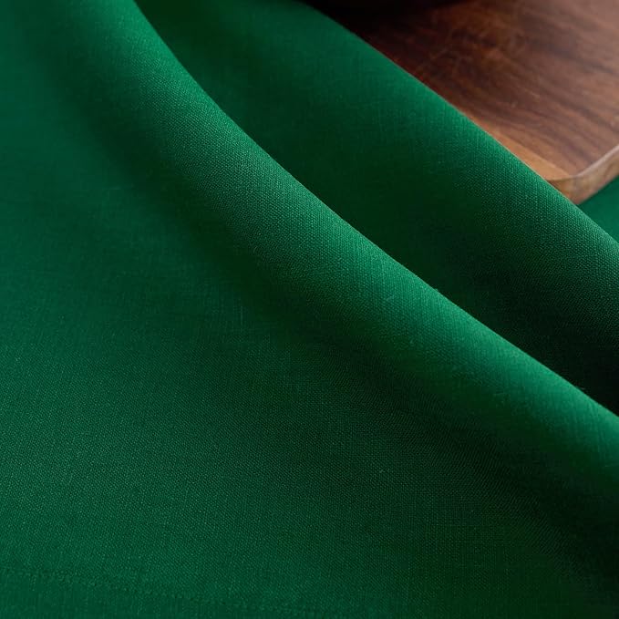 Solino Home Linen Table Runner 90 Inches Long - 100% Pure Linen Christmas Green Dining Table Runner 14 x 90 Inch for St Patricks Day - Fete