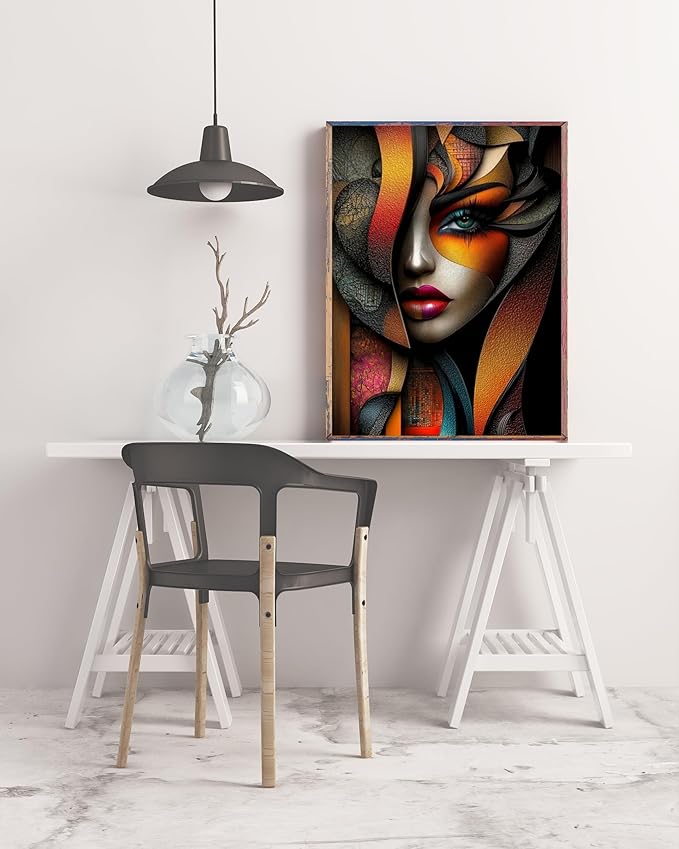 Abstract Beautiful Woman 5D DIY Diamond Painting Kits for Adults, Diamond Art Kits for Beginners, Full Drill Dot Painting Gem Art Kits for Home Wall Decor11.8 x15.7 Inch