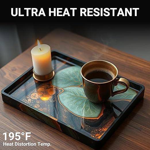 Ultra Heat Resistant Epoxy Resin 1 Gallon, 1:1 AB Mixing Resin Kit 195℉ Heat Distortion Temperature Epoxy Kit for Surface Coating, DIY Coasters, Trays, and Crafts
