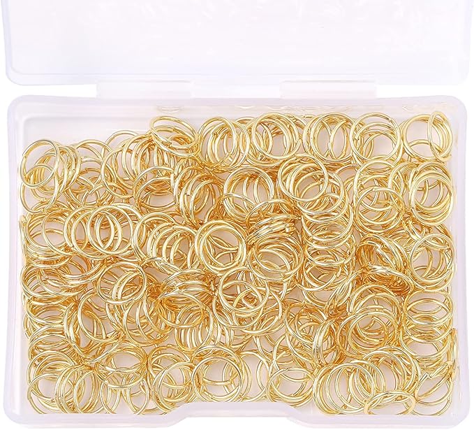 14K Gold Plated Jump Rings Non Tarnish 8mm 300pcs for Jewelry Making Findings