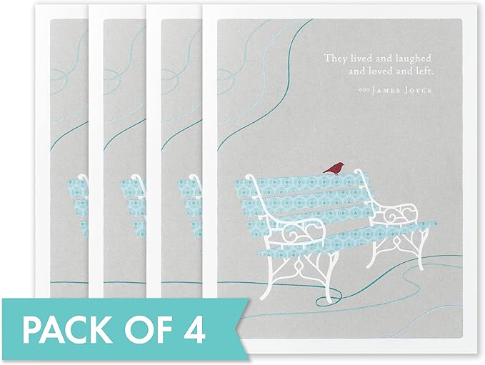 Compendium Positively Green 4-Pack of Sympathy Cards – They lived and laughed and loved… (Four Cards Total, One Design, with Envelopes)