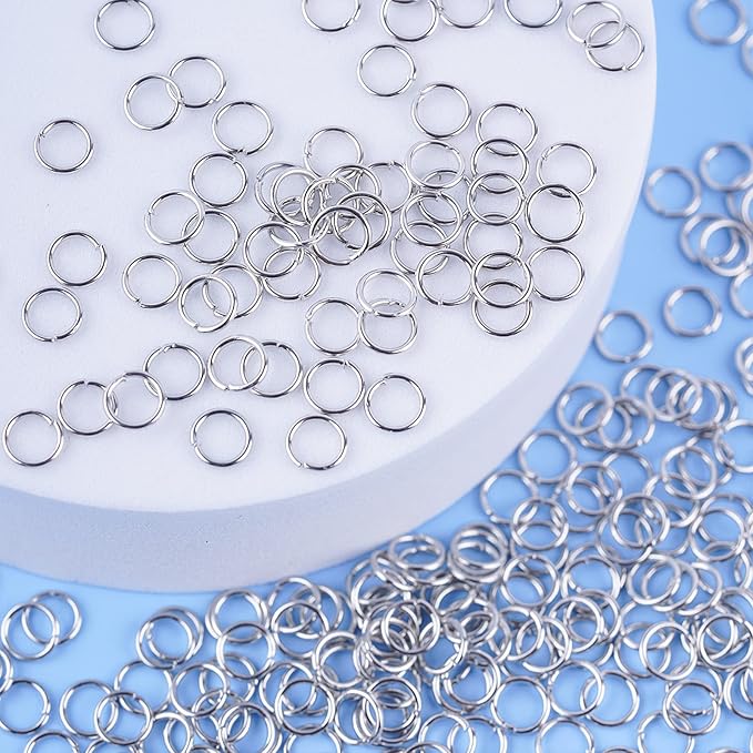 6mm Open Jump Rings Jewelry DIY Findings for Choker Necklaces Bracelet Making, Silver, 1000 PCS