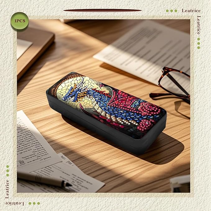 Leatrice Animal Diamond Art Kits for Adults Small Diamond Painting Kit Gem Art Paint by Diamonds Dot Eyeglasses Case 5d Diamond Art DIY for Beginner Women Dragon