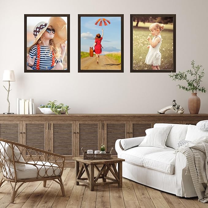 KTKDE A4 Walnut file frame, 8.3x11.7 Certificate frame, Plexiglass Gallery wall hanging wall and table best gift