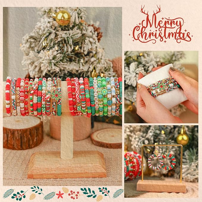 Gionlion Christmas Gifts for Kids Girls - 24 Colors Clay Beads Bracelet Making Kit, Christmas Crafts Toys DIY Arts and Crafts for Kids Age 6-13