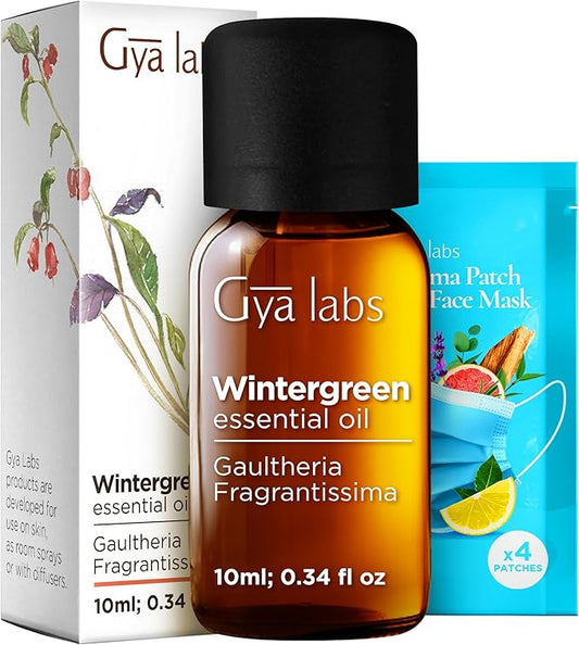 Gya Labs Wintergreen Essential Oil - 0.34 Fl Oz - for Hair, Skin, Diffuser, Aromatherapy & DIY Candle Making Scent