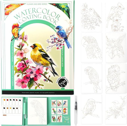 2026 New Breathly Creative Stress Relief Kit, DIY 3-Fold Watercolor Pad,Watercolor Painting Book for Adults,Beginners,Art Therapy Travel Set for Relaxation (B)