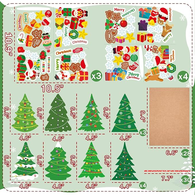 Seagoodbye 28Sets Christmas Crafts Card Making Kit DIY 3D Xmas Trees Greeting Cards Arts and Craft Holiday Party Favors Classroom Activities Supplies