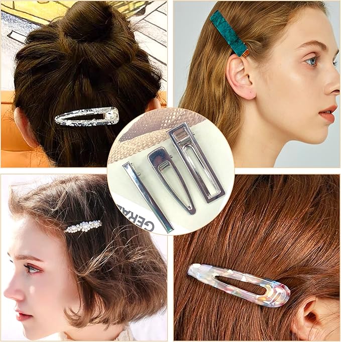 63PCS Resin Molds DIY Hair Clip Jewelry Casting Mold,hair Clips Mold for Hair Pin Making, Hair Pin Silicone Molds for Epoxy Resin Crafts