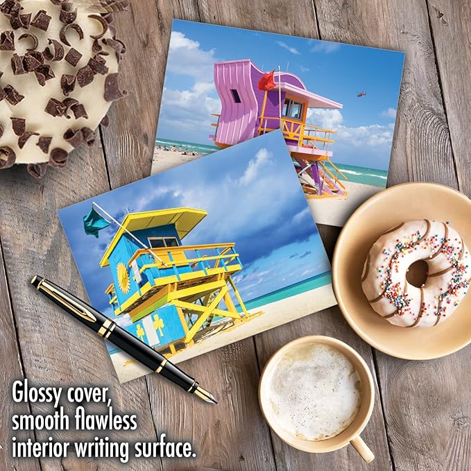 The Best Card Company - 10 All Occasion Blank Cards (4 x 5.12 Inch) - Nautical, Ocean, Sea Life Assortment of Notecards - Life Savers M4946OCB-B1x10