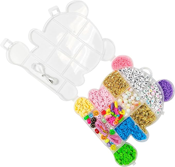 LUV HER Beading Kits - Necklace Making Kit & DIY Friendship Bracelet Kit for Girls - Includes 60x 6mm Verbiage, 8mm Pearl Beads & More - Jewelry Making Craft Kit for Kids Ages 6+ - 5.88'' x 4.78