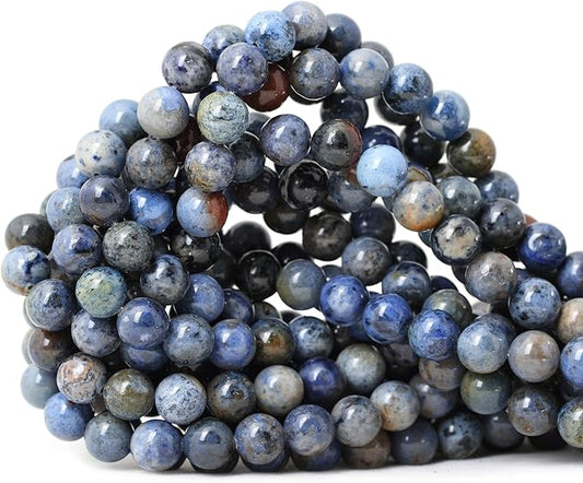 45PCS 8mm Natural Sunset dumortierite Gemstone Beads Round Loose Beads for Jewelry Making 1 Strand 15"