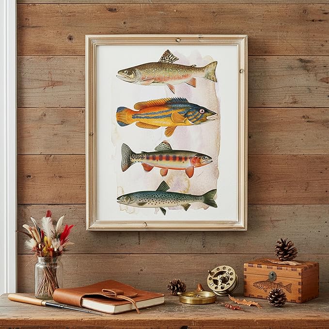 DREAM BIG PRINTABLES Vintage Fishing Decor Art Print - Unframed - 11x14 | Farmhouse Decor | Wall Art for Cabin, Lake House, or Fishing Enthusiast | Made in USA