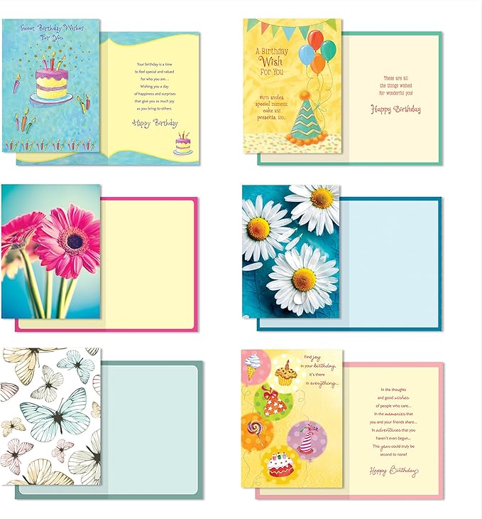 Designer Greetings All Occasion Greeting Card Assortment (24 Cards with Envelopes in a Keepsake, Floral Organizer Box) – Birthday, Thank You, New Baby, Anniversary, Sympathy, Get Well, Blank