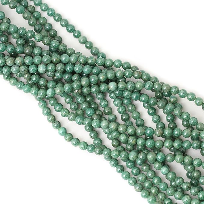 60PCS 6mm Natural African Jade Gemstone Round Loose Beads for Jewelry Making DIY Findings 1 Strand 15"