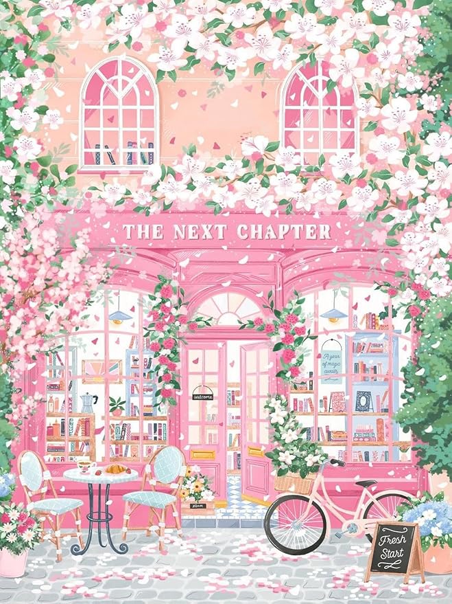 Eterkosu Pink Shop Diamond Art Painting Kits for Adults - DIY City Scenery 5D Paint with Diamonds Gem Art Painting Kits DIY Round Full Drill Diamond Dots Paintings Adult Crafts