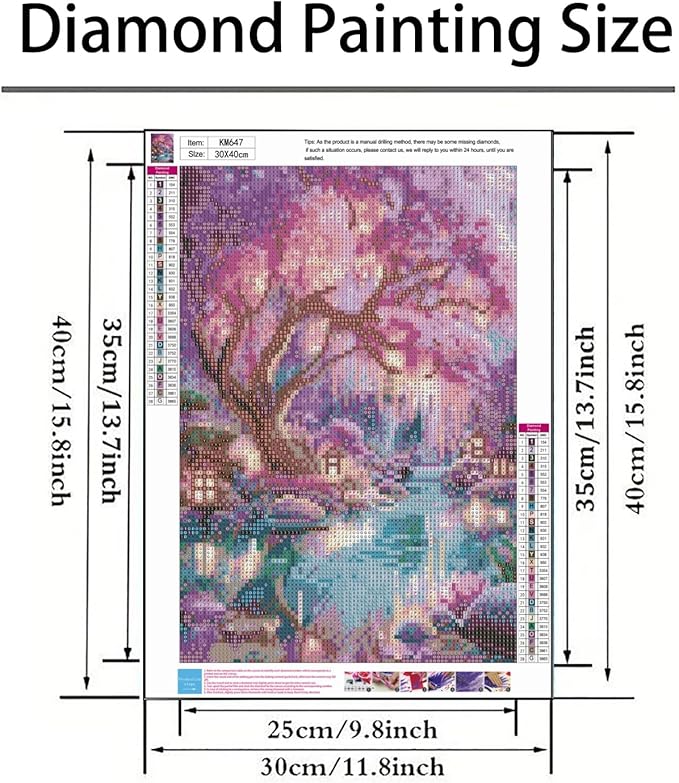 Diamond Paintings Kits for Beginners,Full Round Drill Diamond Arts Kits for Adults,Glowing Dream Forest Paint by Diamond,5D DIY Diamond Painting Dot Gem Art, for Home Wall Decor 13.8x13.8 Inch