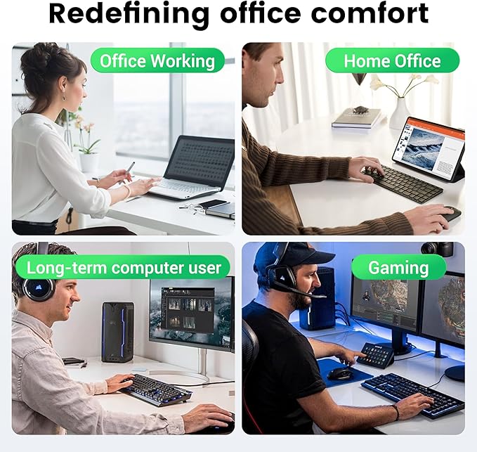 MEKASS Mouse Pad with Wrist Rest, Ergonomic Slope Mousepad for Carpal Tunnel Pain Relief, Memory Foam Desk Computer Wrist Support Mouse Pad with Non-Slip PU Base for Office Home (Beach)
