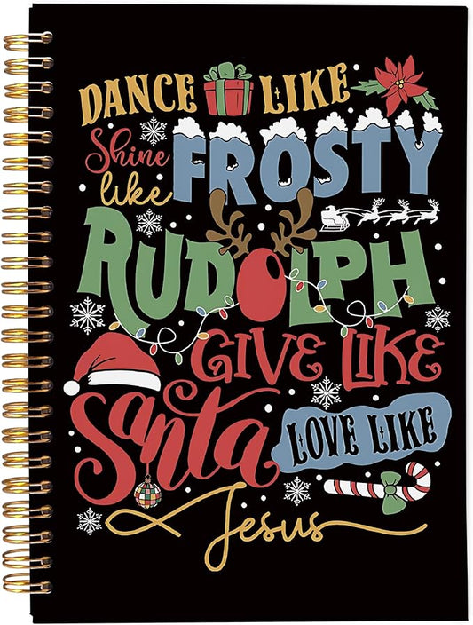 Dance Like Frosty Love Like Jesus Christmas Notebook, Inspirational Christmas Journal, Christmas Office Gifts for Coworkers, Christmas Composition Notebook, Spiral Notebook 5.5x8.3 Inch