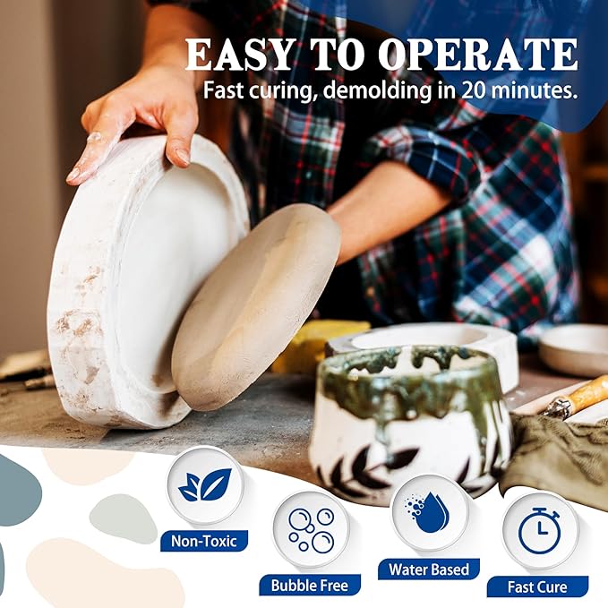Resin Casting Powder 4500g/10LB, Eco Casting Resin Kit for Beginners, Fast Cured & 20~30 Minutes Demold, Water Activated Plaster Casting Powder Kit for DIY Art Crafts, Self Level & Easy Mixing