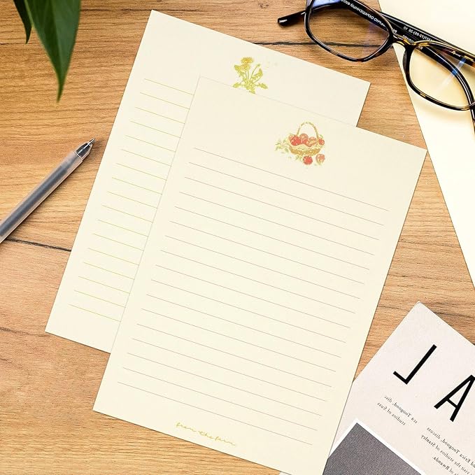 36PCS Stationery Paper and Envelopes Set,24 Lined Paper and 12 Envelopes Inlaid Shell Sea Star Flower Theme Pattern, White Minimalist Stationary Set for Invitations Love Letter Holiday Wishes