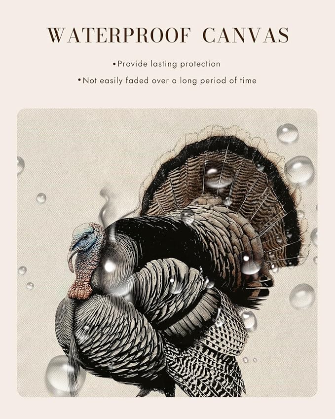 Bzstyleart Vintage Wall Art Decor for Living Room,Sketch Turkey Thankgiving Wall Art,Canvas Picture for Bedroom Decor Aesthetic,Rustic Autumn Harvest Bird Artwork,Thanksgiving Holiday 12 x 16 Inch