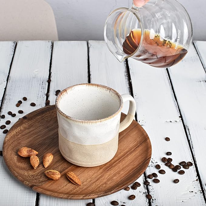 Bosmarlin Large Ceramic Coffee Mug, White Big Tea Cup for Office and Home, 18 Oz, Dishwasher and Microwave Safe, 1 PCS (White, 1)