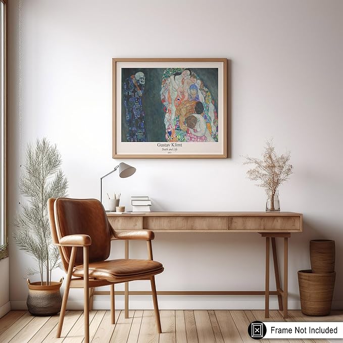 Poster Master Vintage Gustav Klimt Poster - Retro Death and Life Print - Art Nouveau - Symbolism Art - Abstract Art - Aesthetic Art - Classic Painting - Living Room Decor - 11x14 UNFRAMED Wall Art