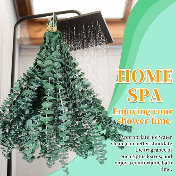 21 Pcs Real Dried Eucalyptus Stems, 17" Natural Fresh Eucalyptus Branches for Shower, Greenery Leaves for Vase Filler, Fragrance, Fresh Silk Dry Live Plants Decor
