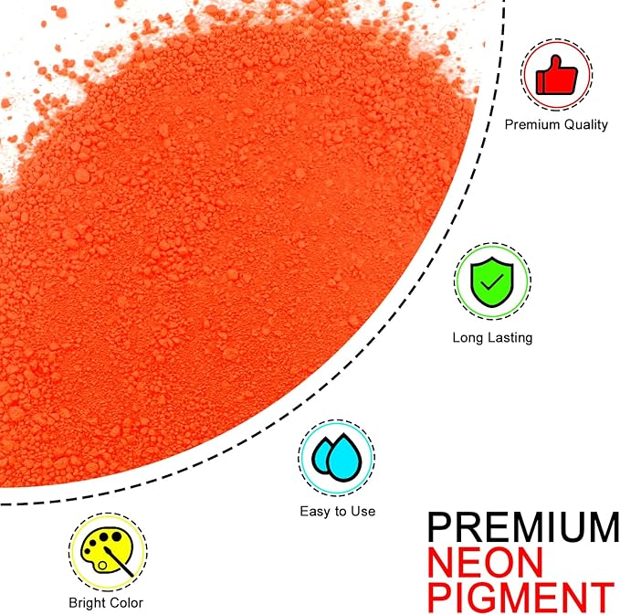Matio Neon Pigment Powder, 1.8oz/ 50g Cosmic Red Highly Fluorescent Nail Powder Iridescent Mica Powder for Epoxy Resin, Soap Making, Candle Dye, Bath Bomb, Nails, Tumblers, Slime, Painting, DIY Crafts
