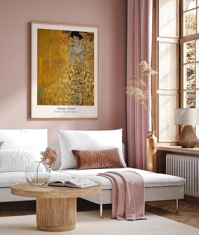 Poster Master Vintage Gustav Klimt Poster - Retro Portrait of Adele Bloch-Bauer Print - Art Nouveau - Lady in Gold Art - Gold Leaf Art - Classic Painting - Living Room Decor - 8x10 UNFRAMED Wall Art