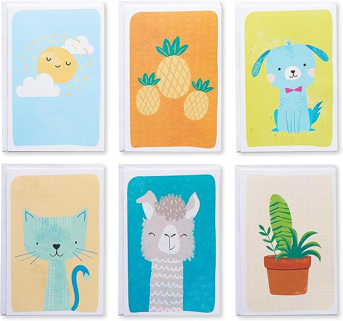 American Greetings Assorted Blank Cards, Cute Animals and Icons (48-Count)