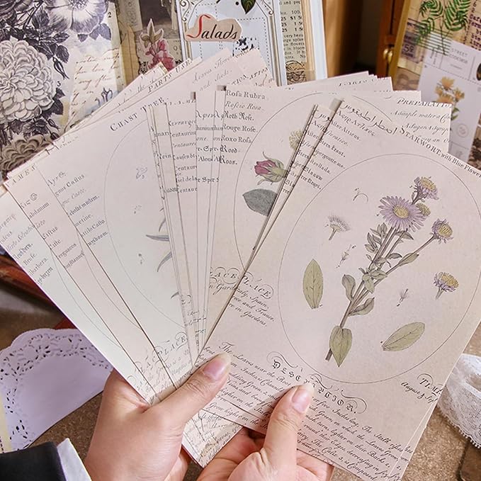 240 Sheets Collage Material Vintage DIY Scrapbook Paper Journaling Scrapbooking Supplies for Notebook Decor Cottagecore Picture Frames DIY Bullet Journal Artwork Art Collage