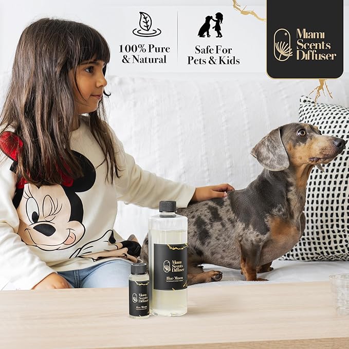 Blue Moon Scent Inspired by Shangri-La Hotel 17 Fl Oz - 500 ml Essential Oils Aroma for Home Office Diffuser Luxury Fragance Refill Aromatherapy Fresh Natural Blend of Lemon, Lilac and Sandalwood.