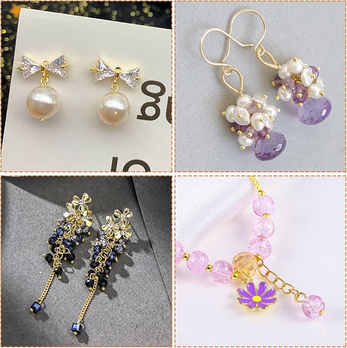 1000pcs Assorted Head Pins Set for Jewelry Making,Includes 500pcs Ball Head Pins and 500pcs Flat Head Pins, Beading Pins for DIY Craft(35mm,5 Colors)