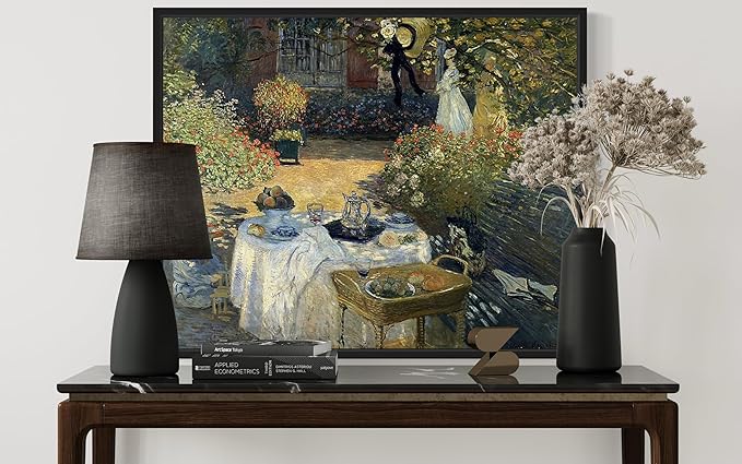 The Luncheon Claude Monet Wall Art Print Poster, Impressionist Painting Wall Art Wall Decor, for Bedroom and Living room Bathroom Decor 115 (The Luncheon, 8 x 10 inches, Black Frame)