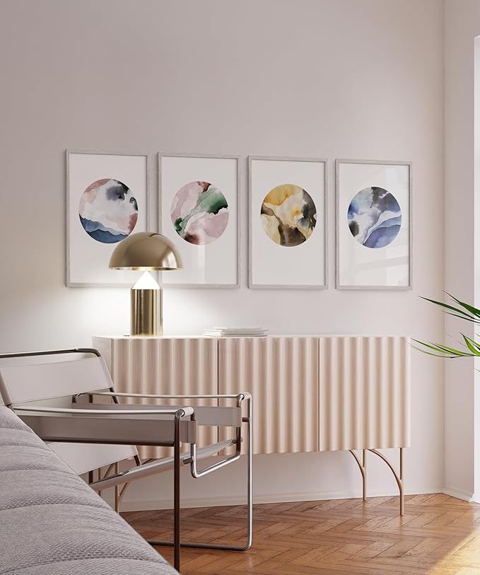 HAUS AND HUES White Oak Wood 20x30 Picture Frames - Set of 4, Contemporary Frames for Posters and Artwork